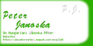 peter janoska business card